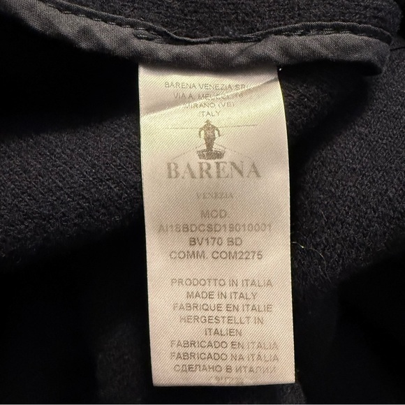 Barena Venezia Navy Wool Made in Italy Wrap Tie Coat 42 - Picture 9 of 11